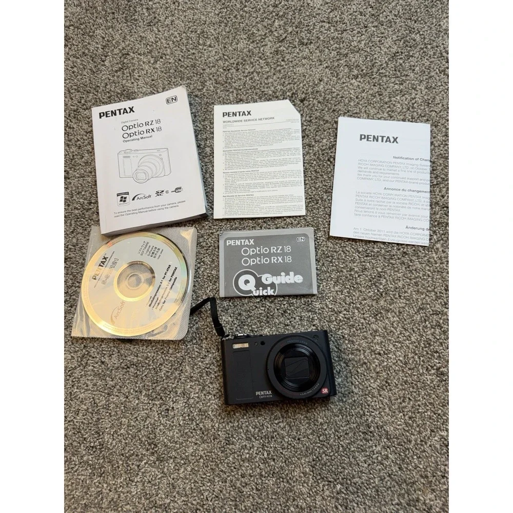 Pentax Digital Camera Optio RZ18 16.0MP 18x Zoom Black NO MEMORY CARD